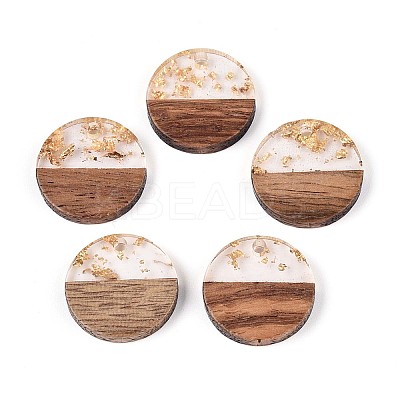 Resin & Walnut Wood Pendants RESI-T057-39A-1