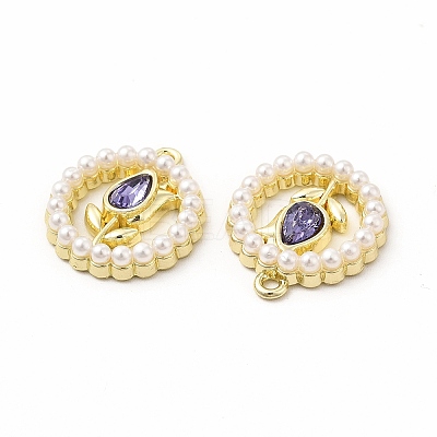 Rack Plating Alloy Glass Pendants FIND-G054-11LG-1