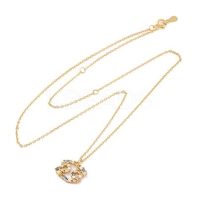 925 Sterling Silver Colorful Cubic Zirconia Constellation Pendant Cable Chain Necklaces for Women STER-R009-01G-02-1