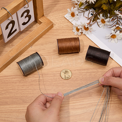 3 Roll 3 Colors Flat Waxed Polyester Thread String YC-CL0001-01B-1