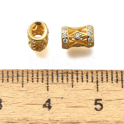 925 Sterling Silver Micro Pave Clear Cubic Zirconia Beads STER-B006-11A-G-1