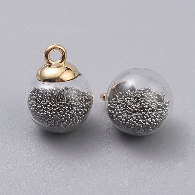 Transparent Glass Globe Pendants GLAA-TAC0002-K04-1