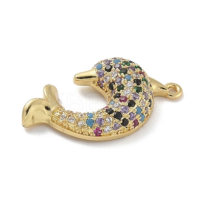 Rack Plating Brass Micro Pave Cubic Zirconia Pendants KK-G515-40G-03-1