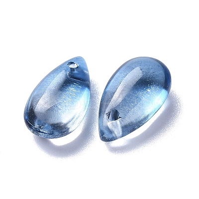 Transparent Glass Charms X-GLAA-O017-01G-1