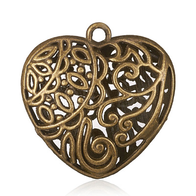 Tibetan Style Alloy Hollow Heart Pendants PALLOY-J220-14AB-1