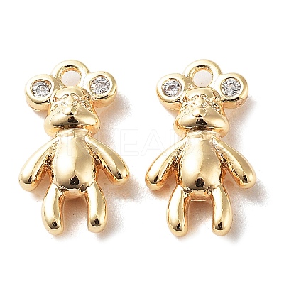 Rack Plating Brass Micro Pave Cubic Zirconia Pendants KK-K333-85G-1