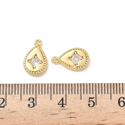 Brass Micro Pave Cubic Zirconia Charms KK-D504-20A-G-1