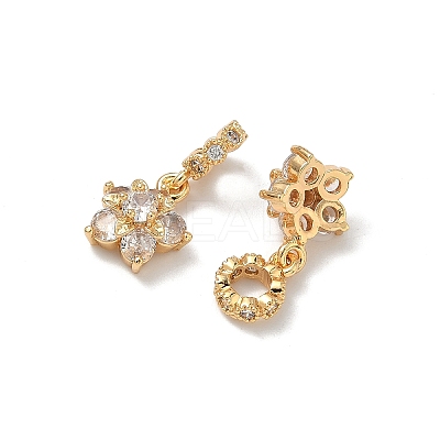 Brass Pave Cubic Zirconia European Dangle Charms KK-A286-23G-01-1