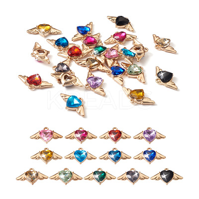 26Pcs 13 Colors Zinc Alloy Rhinestone Pendants FIND-SW0001-25-1