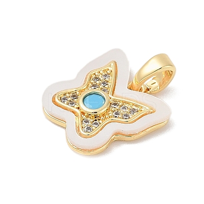Brass Micro Pave Cubic Zirconia Pendants KK-Q030-01C-G-1