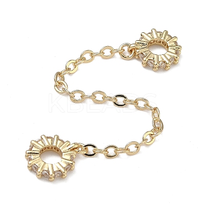 Brass Micro Pave Clear Cubic Zirconia European Beads KK-G557-18G-1