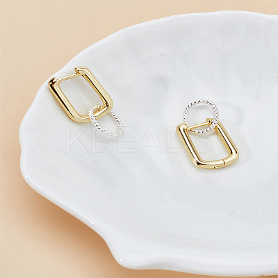 Brass Huggie Hoop Earrings for Women EJEW-LP00001-1