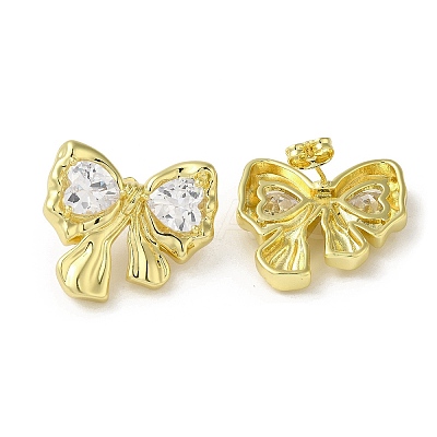 Brass Stud Earrings EJEW-D109-05G-1