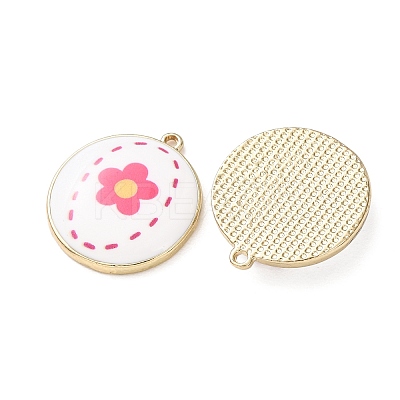 Plating Eco-Friendly Printed Alloy Pendants AL-CBAE25B-01B-G-1