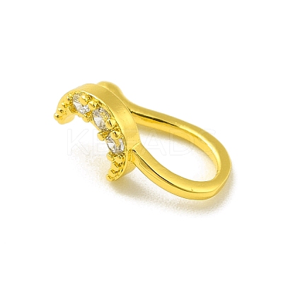 Clear Cubic Zirconia Moon Clip on Nose Rings LS-AJEW-F059-13G-1