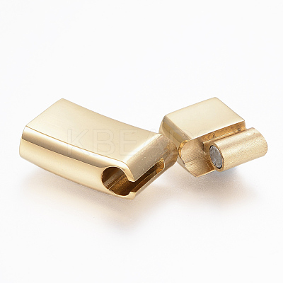 304 Stainless Steel Magnetic Clasps with Glue-in Ends STAS-F130-09G-1