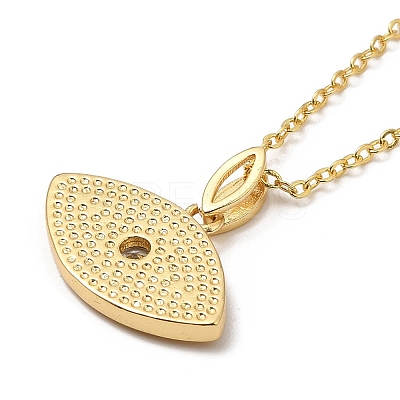 Brass Micro Pave Clear Cubic Zirconia Pendants Necklaces for Women NJEW-B092-02G-1
