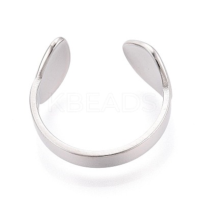 304 Stainless Steel Cuff Open Rings for Women RJEW-N052-18P-1