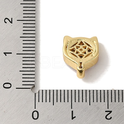 Rack Plating Brass Micro Pave Clear Cubic Zirconia with Enamel Pendant KK-P267-18G-1
