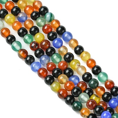 Natural Agate Beads Strands G-F417-05-4mm-1