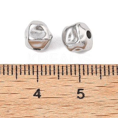Hammered 304 Stainless Steel Beads STAS-B127-01P-08-1
