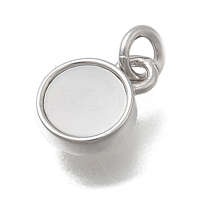 Brass & Natural Shell Flat Round Charms KK-D431-025A-02P-1