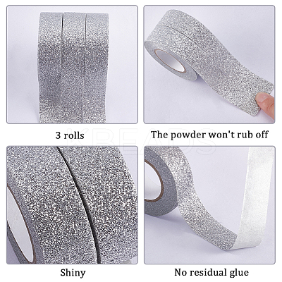 3 Rolls Glitter Foil Masking Tapes DIY-GF00007-47A-1