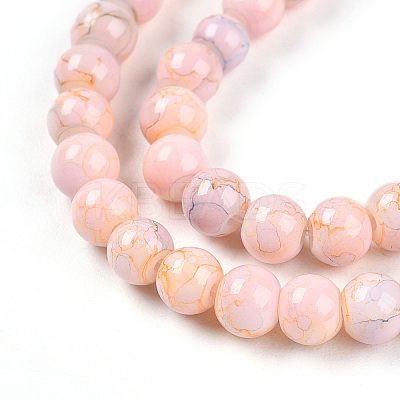 Baking Paint Glass Beads Strands DGLA-N003-4mm-C01-1