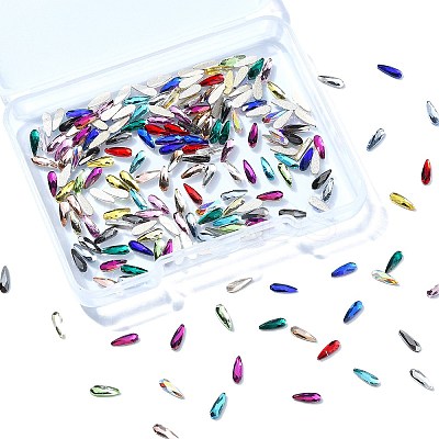 200Pcs Glass Rhinestone Cabochons MRMJ-CJC0007-17-1