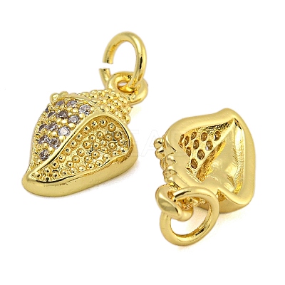 Rack Plating Brass Micro Pave Cubic Zirconia Pendants KK-I718-27G-02-1