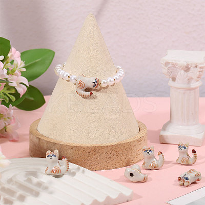 6Pcs Handmade Porcelain Beads PORC-CA0001-22-1
