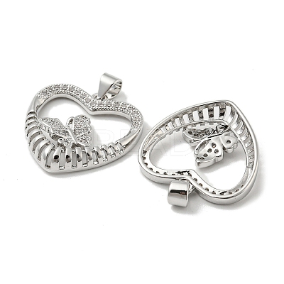 Rack Plating Brass Micro Pave Cubic Zirconia Pendants KK-F869-17P-1