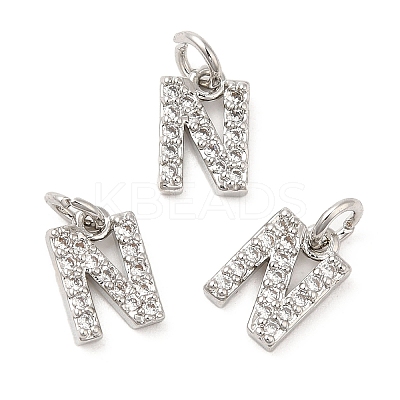 Brass Micro Pave Grade AAA Cubic Zirconia Charms ZIRC-P067-11P-N-NR-1