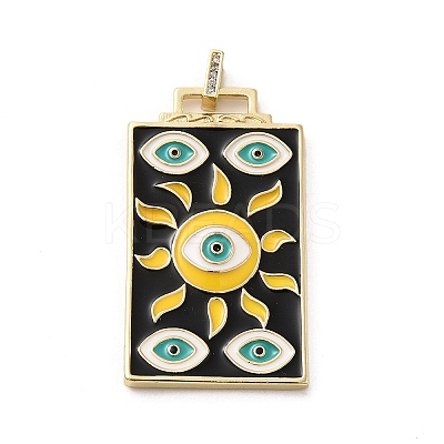 Brass Micro Pave Cubic Zirconia Pendant with Enamel LS-KK-H458-02G-B01-1