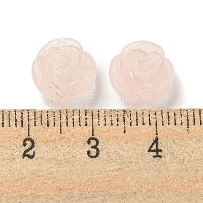 Natural Rose Quartz Carved Flower Scattered Beads G-O156-B-38-1