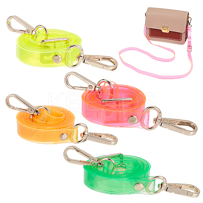 4Pcs 4 Colors Adjustable Transparent PVC Bag Straps FIND-WR0010-02-1
