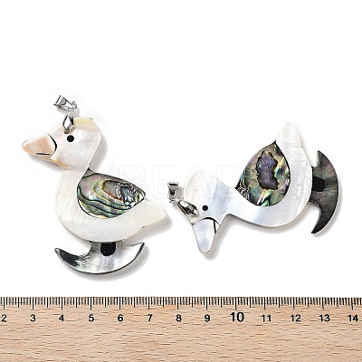 Natural Paua Shell & Black Lip Shell & White Shell Pendants FIND-A041-02E-P-1