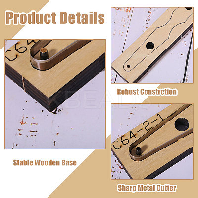 Wooden & Carbon Steel Leather Die Cutting Mold DIY-WH0622-221D-1