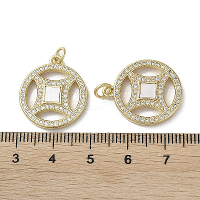 Brass Micro Pave Cubic Zirconia Pendants KK-G485-15G-1