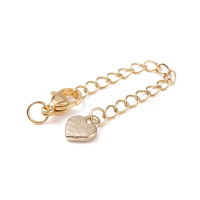 304 Stainless Steel Chain Extenders with Heart Alloy Enamel Charm FIND-JF00097-1