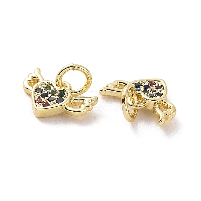 Brass Micro Pave Cubic Zirconia Pendants KK-E068-VF137-1