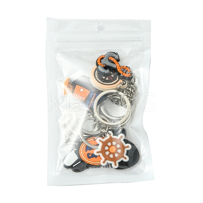 8Pcs 8 Styles Cartoon PVC Pendant Keychain KEYC-FS0001-07-1