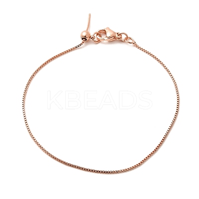 Rack Plating Brass Box Chain Adjustable Slider Bracelets Making for Women BJEW-G735-10RG-1