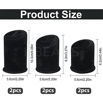 6Pcs 3 Sizes Velvet Ring Displays RDIS-FG0001-31-1