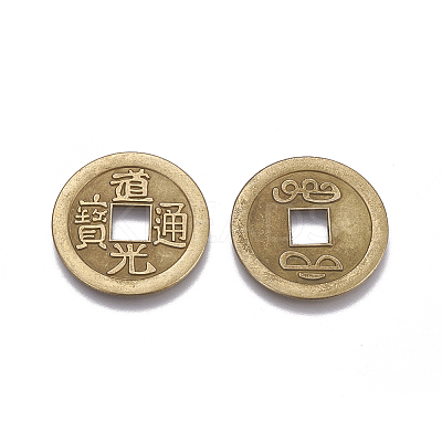 Tibetan Style Alloy Chinese Coin Pendants LS-PALLOY-WH0060-01E-NF-1