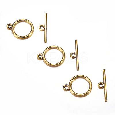 Tibetan Style Toggle Clasps X-TIBEP-A12208-G-FF-1