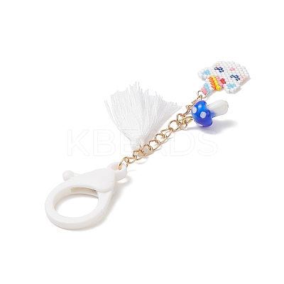 Unicorn Handmade Loom Pattern Seed Beads Pendant Decorations HJEW-MZ00010-1