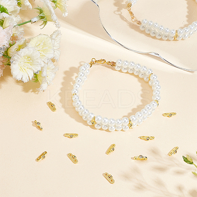 20Pcs Brass Pave Clear Cubic Zirconia Connector Charms KK-BC0012-40-1