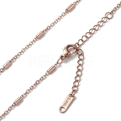Ion Plating(IP) 304 Stainless Steel Column Link Chain Necklace for Men Women NJEW-K245-019D-1