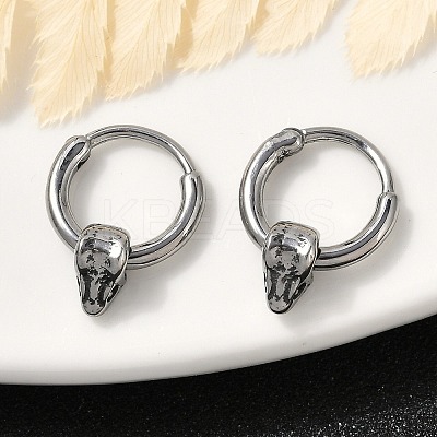 Snake Head 316 Surgical Stainless Steel Hoop Earrings EJEW-G416-41B-AS-1